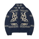 ノーマニュアル カウチン フーディッド ジップアップ - ネイビー メンズ レディース アクセサリー ジュエリー NOMANUAL