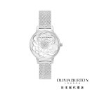  オリビアバートン 腕時計 レディース 時計 アナログ かわいい ブランド 白 花 Olivia Burton 美人百花 20代 30代 かわいい - ブロッサム ミディ 3D ホワイト スパークル ブロッサム シルバー メッシュ 母の日