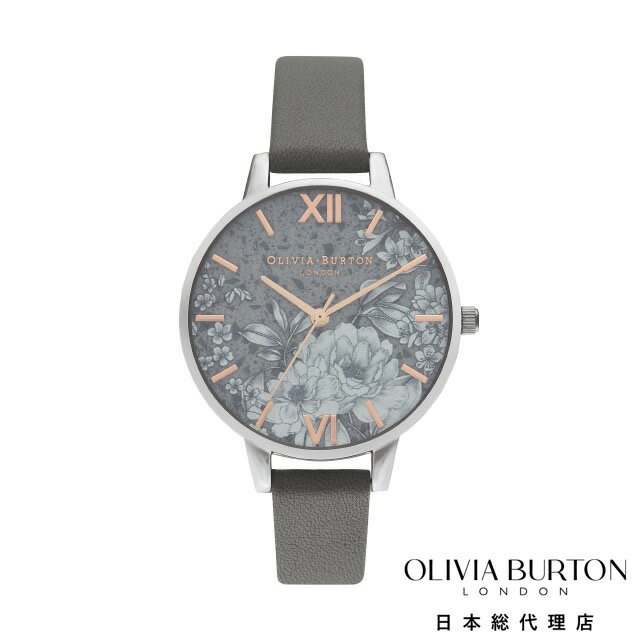 オリビアバートン レディース 腕時計 日本正規代理店 公式ストア Olivia Burton テラゾ フローラルズ ヴィーガンダークグレイ ローズゴールド ＆ シルバー