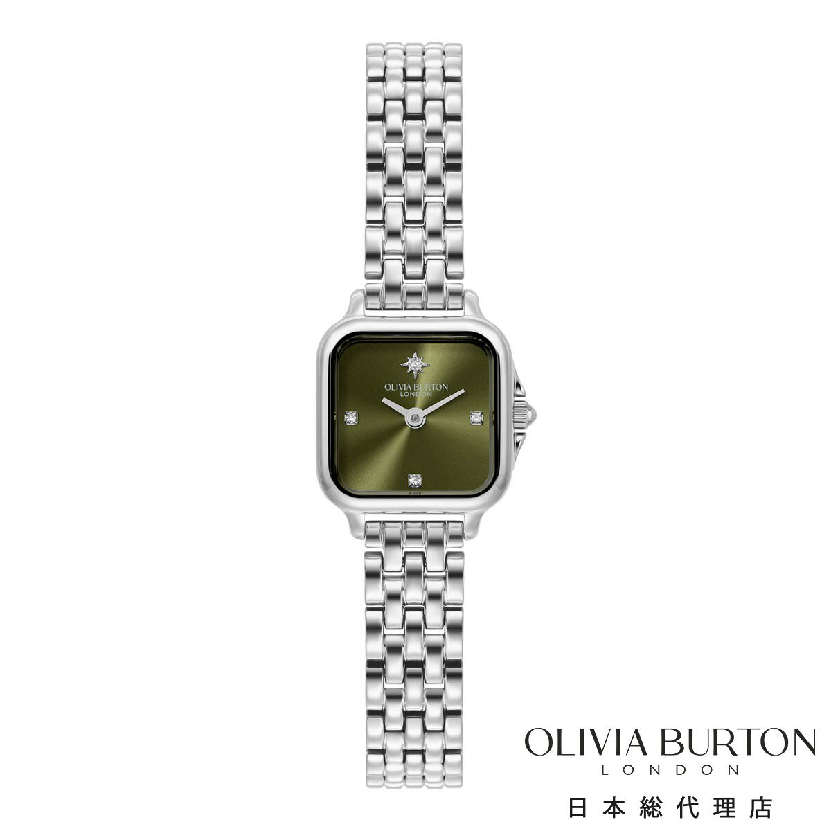 【ブラックフライデー★ポイント3倍】オリビアバートン クラシック 20mm グロブナー ミニ セージグリー..