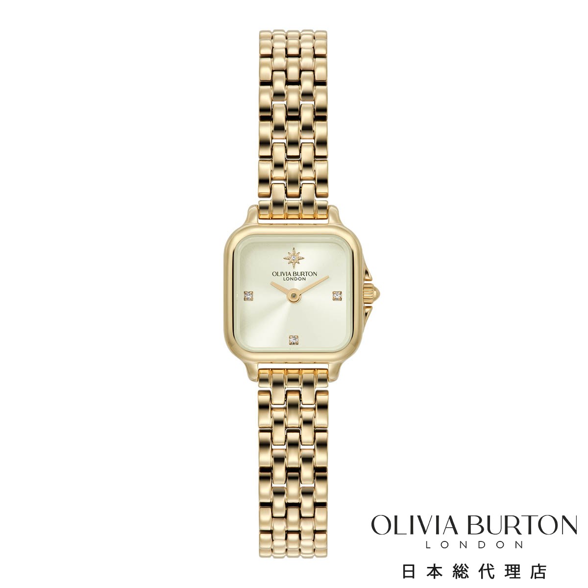 オリビアバートン クラシック 20mm グロブナー ミニ アイボリー サンレイ ゴールド ブレスレット レディース ウォッチ OLIVIA BURTON