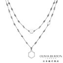 オリビア・バートン シグネチャー - ハニカム クラシック ダブル チェーン シルバー ネックレス レディース アクセサリー ジュエリー OLIVIA BURT...