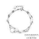 オリビア・バートン シグネチャー - ハニカム クラシック ダブル チェーン シルバー ブレスレット レディース アクセサリー ジュエリー OLIVIA BUR...