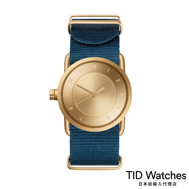 [ボールペンプレゼント]ティッドウォッチズ【TID Watches】 腕時計 メンズ レディース No.1 Gold / ブルー ナイロン ベルト 33mm