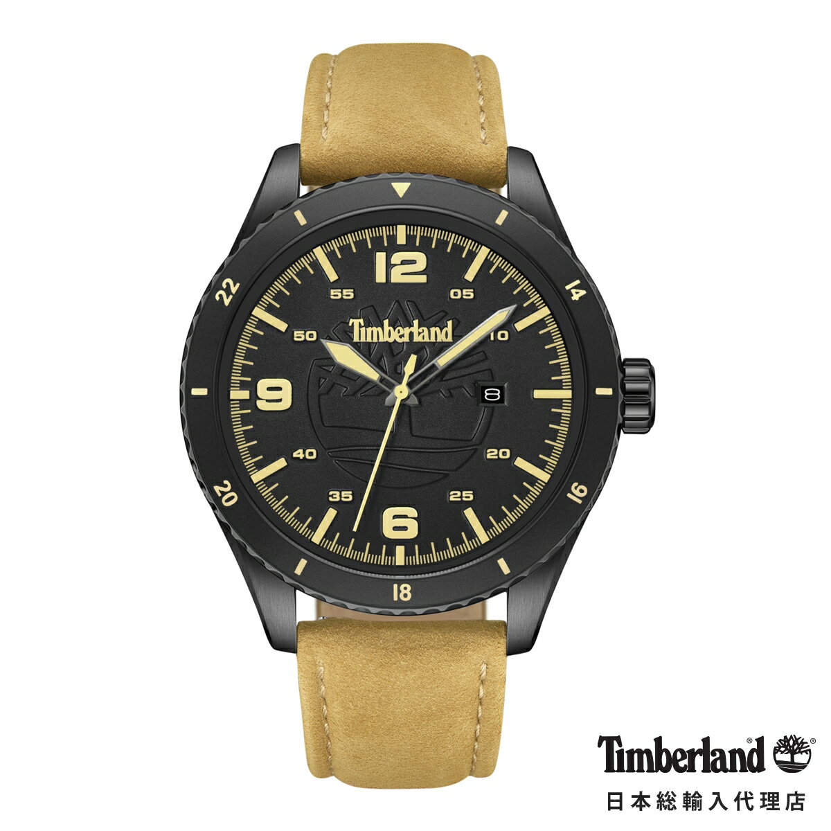 【最大50％OFFクーポン利用可★マラソン限定】ティンバーランド アシュモント - ブラック ダイヤル ウィート レザー メンズ レディース ウォッチ Timberland