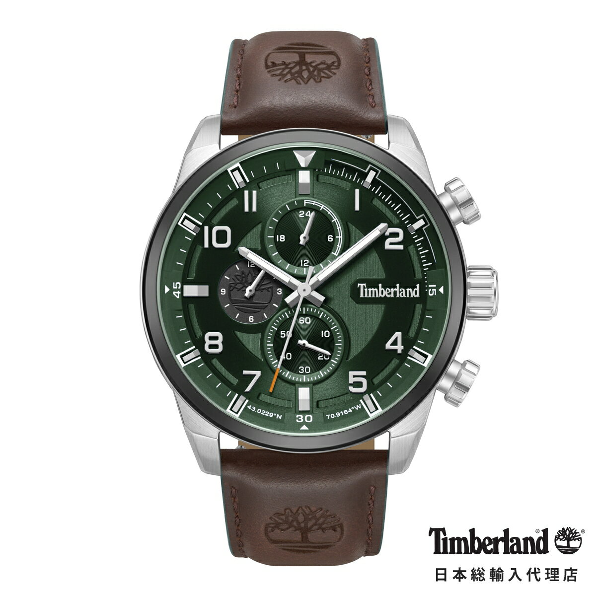 【最大50％OFFクーポン利用可★マラソン限定】ティンバーランド ヘニカー II グリーン ダイヤル サドル レザー メンズ レディース ウォッチ Timberland