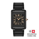 ウォッチピープル ソリッド - シャイニー - ブラック - ブラックローズゴールド - 27x38mm レディース メンズ ウォッチ WATCHPEOPLE