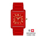 ウォッチピープル クリア - シャイニー - ロイヤルレッド - 30x40mm レディース メンズ ウォッチ WATCHPEOPLE