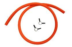 プロパンガス LPG用ゴムホース 内径 φ9.5(色:オレンジ) 2m (ゴム管止め 2ヶ付)