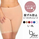 【公式】股ずれ防止 コットンリッチ レース ミディ ショーツ (股擦れ 予防 ガードル 太もも丈 レディース 下着 インナー アンダーウェア 大きいサイズ スパッツ レギンス 5分丈 ミディ丈 股擦れ防止パンツ)