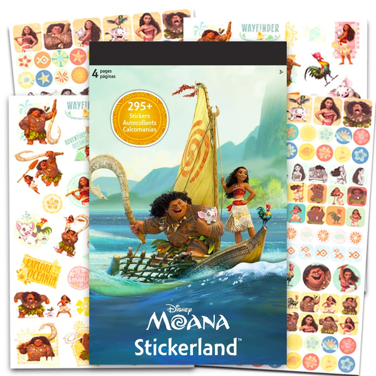 ディズニーモアナステッカーパーティー記念品セット キッズ用 - ディズニーステッカーパック 4枚入り 2..