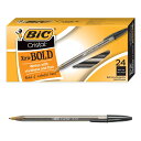 BIC Cristal Xtra 太字 ボールペン 太字 (1.6mm) 鮮やかでドラマチックなライン用 ブラックボールペン 24本