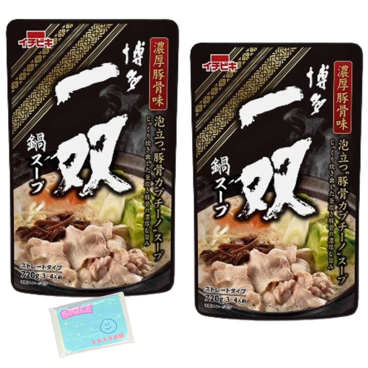 Monolog Style イチビキ 博多一双 鍋スープ 濃厚豚骨味 720g ×2個セット ★スラスラ本舗オリジナルポケ..
