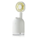 Qurra(Anemo Misty mini) 4WAY 送風 加湿器 扇風機 充電式 卓上 小型 デスク 50ml/h USB充電 LED 分離 ハンディファン 持ち運び