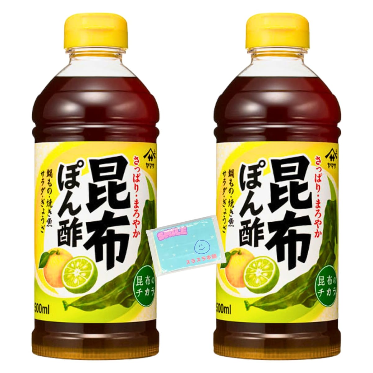 Monolog Style ヤマサ 昆布ぽん酢 500ml ×2本セット ★スラスラ本舗オリジナルポケットティッシュ付き★
