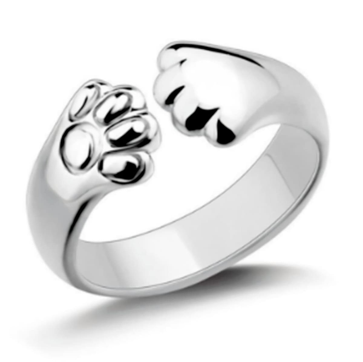 [ドナリー] シルバー リング 指輪 シンプル 猫グッズ 犬 肉球 ファッション アクセサリー フリーサイズ レディース