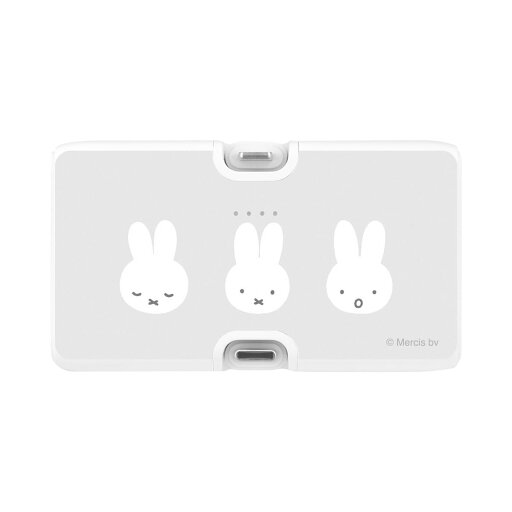 グルマンディーズ ミッフィー Lightning/Type-C コネクタ付き リチウムイオン充電器 4000mAh グルマンディーズ ミッフィー Lightning/Type-C コネクタ付き リチウムイオン充電器 4000mAh
