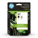 オリジナル HP 67 ブラック/3色インクカートリッジ(2個 - 1パック) | HP DeskJet 1255、2700、4100シリーズ、HP Envy ...