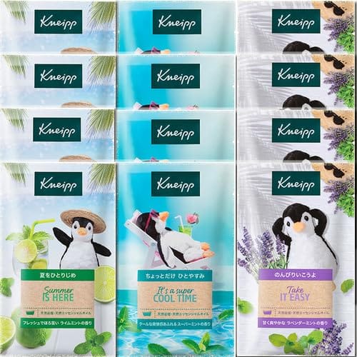 【NEW】【ミント3種 12包セツト】クナイプ バスソルト スーパーミントの香り+ライムミントの香り+ラベ..