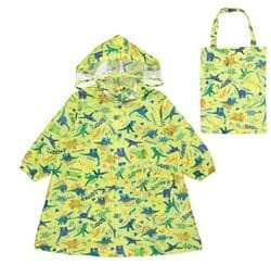 [kids foret] レインコート キッズ 子供 男の子 通園 通学 ランドセル対応 撥水加工 恐竜 働く車 収納..