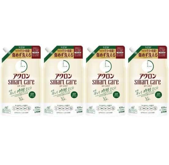 【4袋セット】ライオン アクロンスマートケアグリーンシトラスの香り詰替 820ml×4