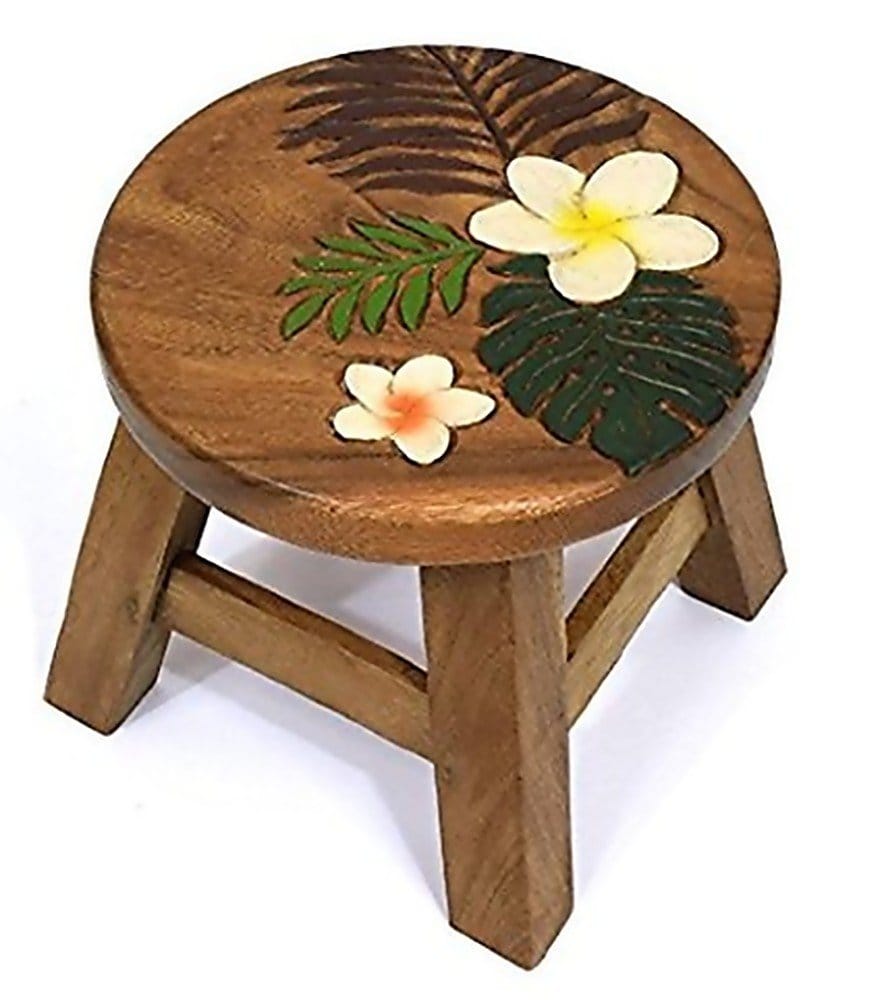 ハワイアン雑貨/インテリア 木製ラウンド スツール ルアナ
