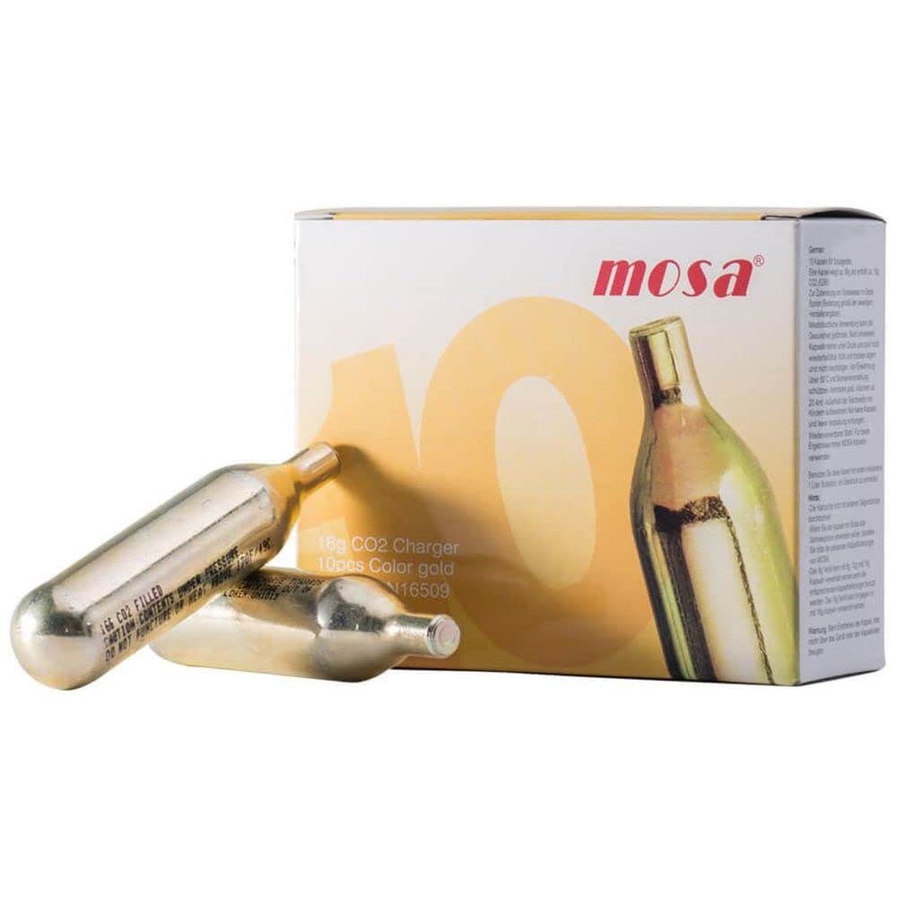 プレーンネックタイプとなります。取り付け部ねじ山なし。ソーダメーカー用 炭酸ガス CO2 カートリッジ 16g 10本入サイズ 全長88mm 直径22mm （二酸化炭素 約16g）ソーダメーカー(炭酸水メーカー)に本カートリッジを加えることで、飲み物を炭酸化することができます。 水、ワイン、ジュース等、使い方は様々。サイズをご確認の上、ご利用ください。 材質：スチール 内容物：液化二酸化炭素ガス(CO2)(E290) 容量：20.4ml 重量：約58g（二酸化炭素 約16g） 耐冷温度：1℃ 耐熱温度：50℃ ※カートリッジは1回使い切りです。 ※使用する器具の取扱説明書をよく読み、1回の最大充填数を必ず守って下さい。 ●未使用のカートリッジは廃棄しないで下さい。 ●カートリッジは1回使い切りとなります。空のカートリッジに補充はできません。 ●使用後のカートリッジは空である（穴があいている）ことを確認の上、スチール製ゴミとしてお住まいの自治体などで定められた方法に従って廃棄して下さい。