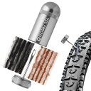 PRO BIKE TOOL チューブレスバイクタイヤ修理キット – MTBおよびロード自転車タイヤ用 – パンクまたはフラットを修正 – タックルセットには、ストレージキャニスター、プラガーツール、プラグが含まれています - ベーコン5個とブラックストリ