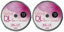 Lazos DVD+R DL 8.5GB for DATA 2.4-8倍速対応 1回記録用 ホワイトワイド印刷対応 10枚組 スピンドルケース入 L-DDL10P 2パックセット