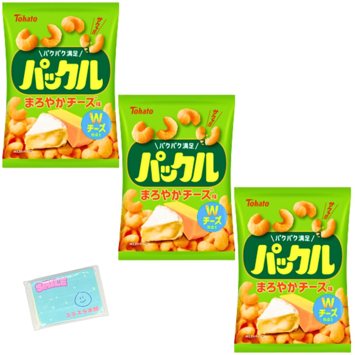 Monolog Style 東ハト パックル まろやかチーズ味 57g ×3袋セット ★スラスラ本舗オリジナルポケットテ..