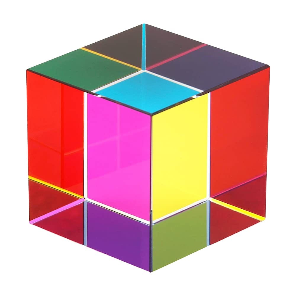 アクリル製キューブ プリズムデザイン 立方体 半透明 インテリア おもちゃ 割れにくい エッジ処理 50mm