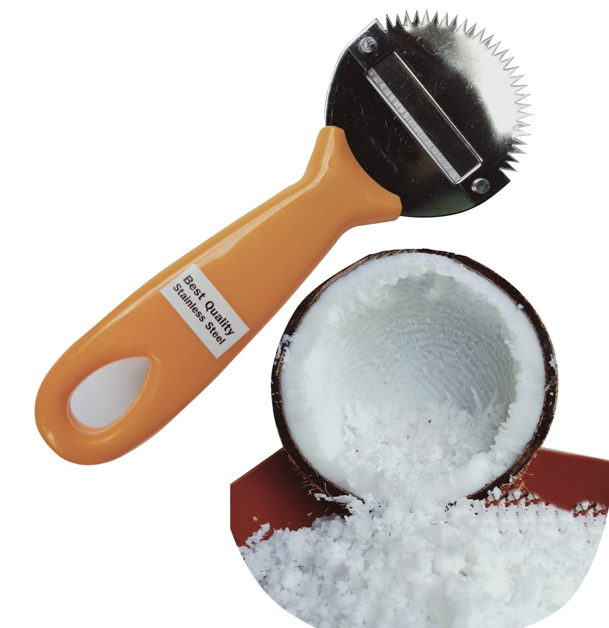 Plai Na ココナッツハンドグレーター ブレードスライサー 細断スクレーパー ココナッツ肉除去ナイフ 魚..