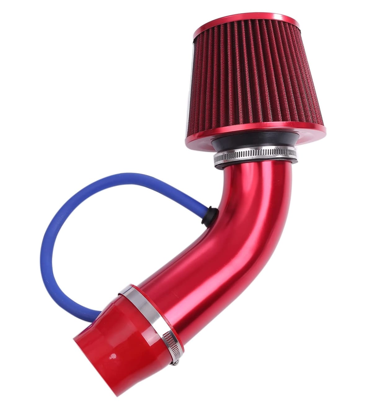 [Partools] エアフィルター 76mm 口径 吸気管 フィルター クリーナー 高流量高冷風 自動車用 アルミ製エアインテークパイプ 汎用