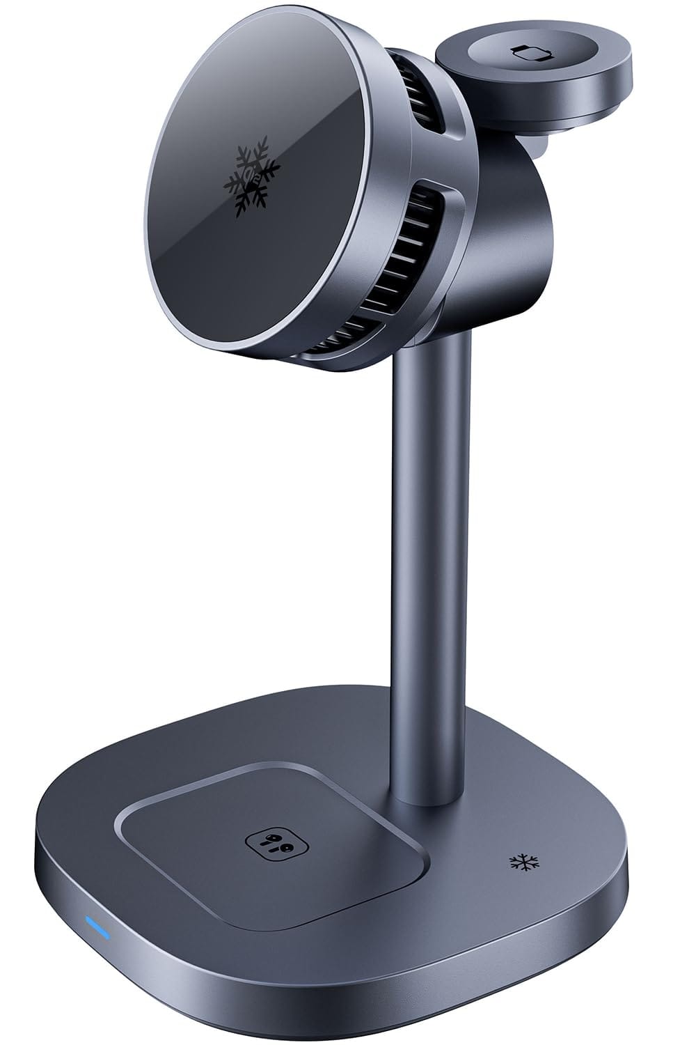 Ice MagChargerQi2 冷やす3-in-1 ワイヤレス給電ステーション【Qi2対応/MagSafe対応】折りたたみ式 マグネット式 最大15W急速給電 iPhone 16/15/14/13/12 Apple Watch AirPods 3台同