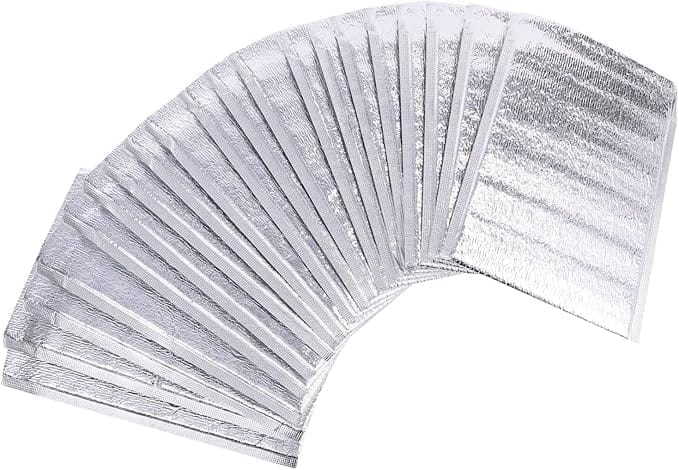 best-will 糊付き 保冷バッグ 封筒型 20枚 入り シール 付き 保冷袋 クーラーバッグ アルミ (30*35cm)