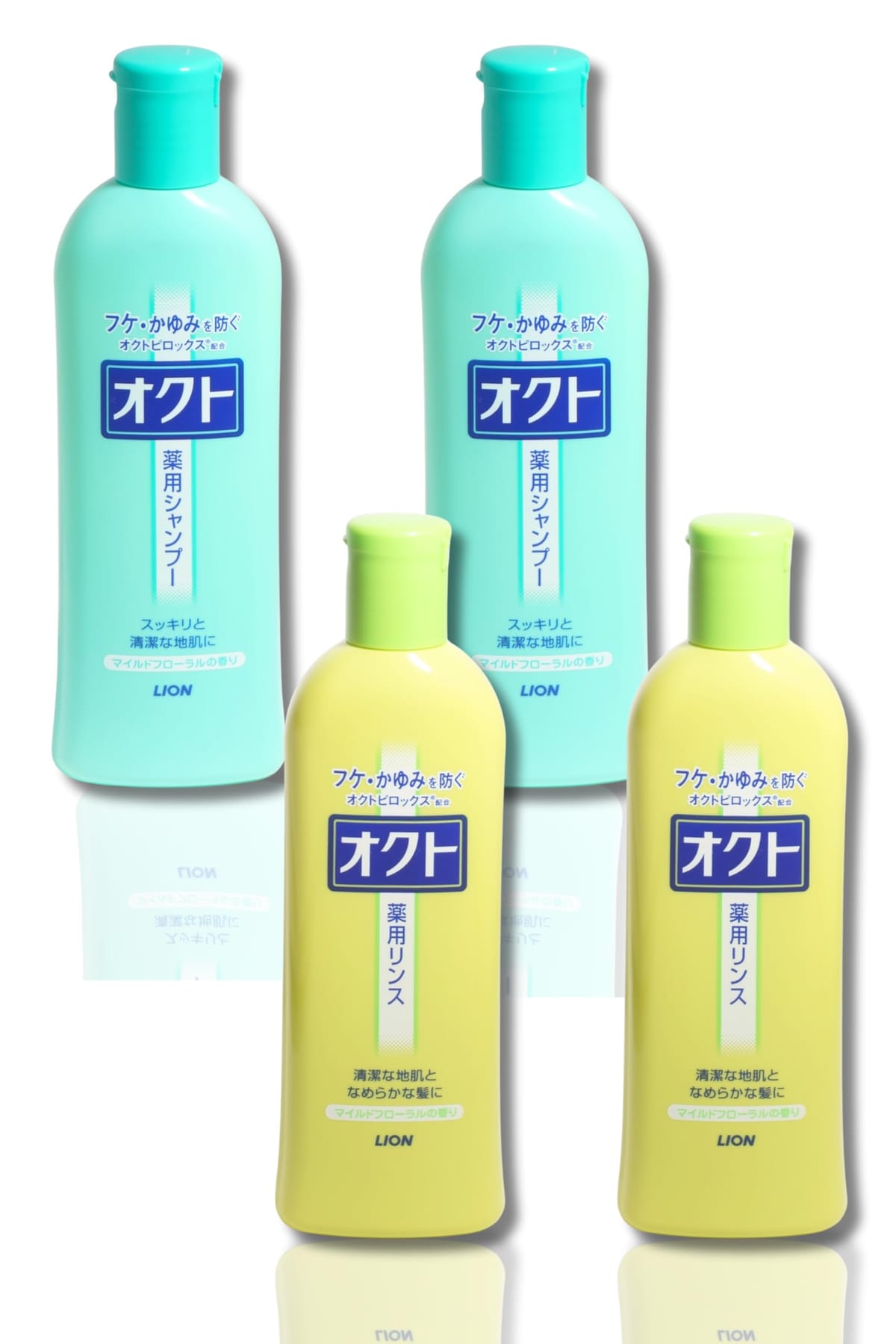 オクト 薬用 シャンプー + リンス 本体 セット 320ml フケ・かゆみを防いで、デオドラント効果も高い 【1本ずつ】