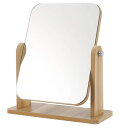 EXDUCT 卓上ミラー 鏡 卓上鏡 置き鏡 スタンド 木製フレーム メイクアップ・化粧用 インテリア ミラー