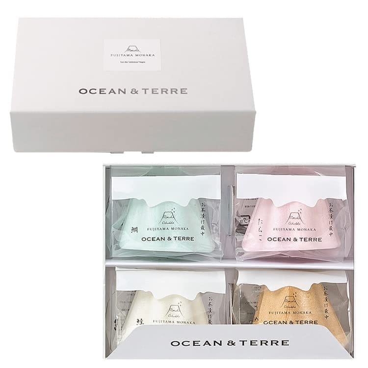 おめでたい富士山の形 お茶漬け最中 4個 ギフトセット A 鯛 梅 鮭 たらこ 結婚式 引出物 引き菓子 内祝..