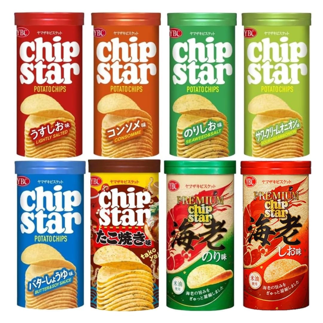 YBC チップスター 8個 アソート うすしお コンソメ のりしお サワークリーム バターしょうゆ ごま坦々 プレミアム 海老しお 海老のり