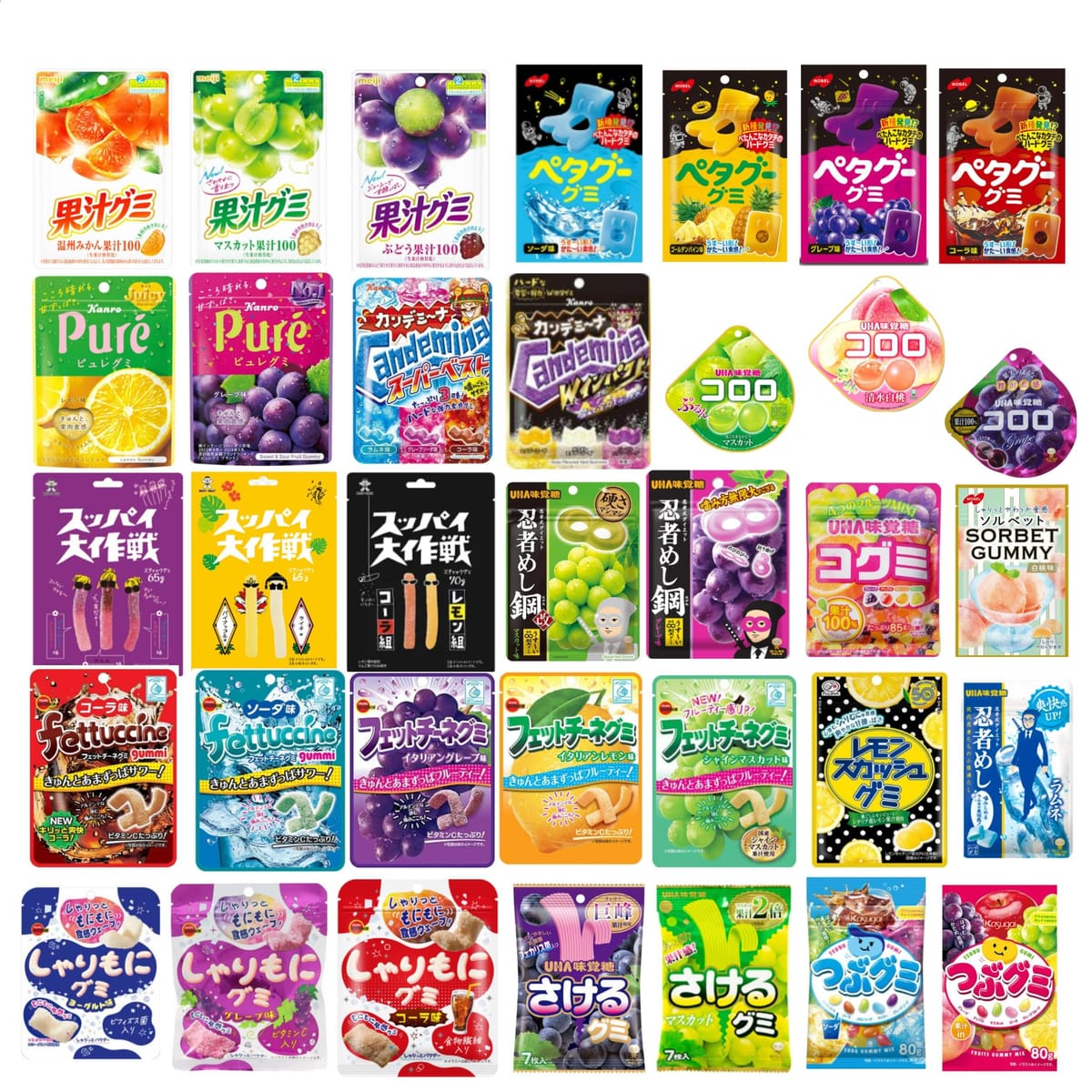 グミ アソート 詰め合わせ 10種 計10個セット コロロ ぺタグー つぶグミ 果汁グミ 忍者めし カンデミー..