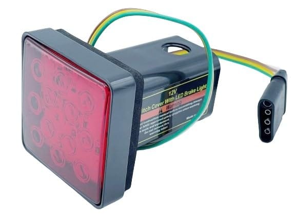 bubulu ヒッチメンバー カバー 12V LED内臓 テールランプ機能付 2インチ 角型 赤色 ボートトレーラー