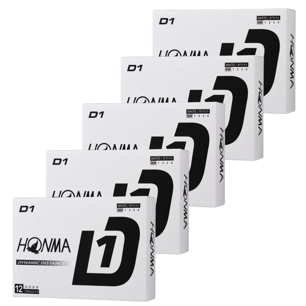 【5ダースセット】本間ゴルフ D1 ボール ゴルフボール 2024年モデル BT2401 ホワイト (60球) 公認球 ※..