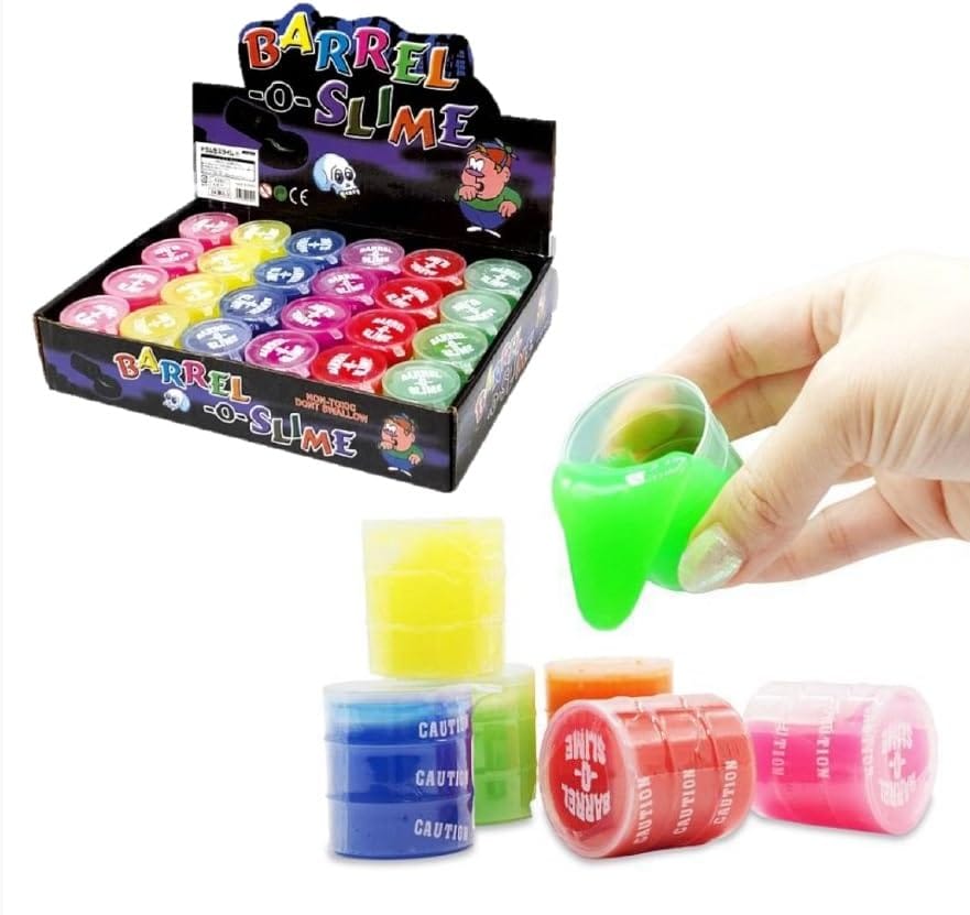 スライム 6色24個入り アソートセット ドラム缶 カラフル スライム オリジナル の スライムを作ろう！ 【縁日 ・ お祭り ・ 景品 ・ 粗品 ・ ご家庭用 として】