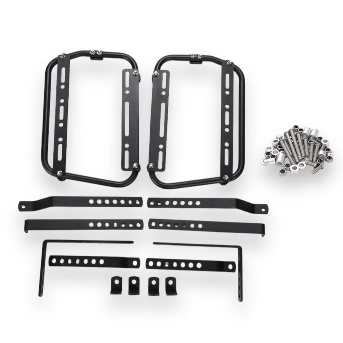 Kanoan バイク用 サイドボックス 取り付け ステー 左右セット 汎用 簡単 着脱 サイド キャリア サポート セット パーツ アクセサリー パニアケース パニア ホルダー ツーリング 社外品