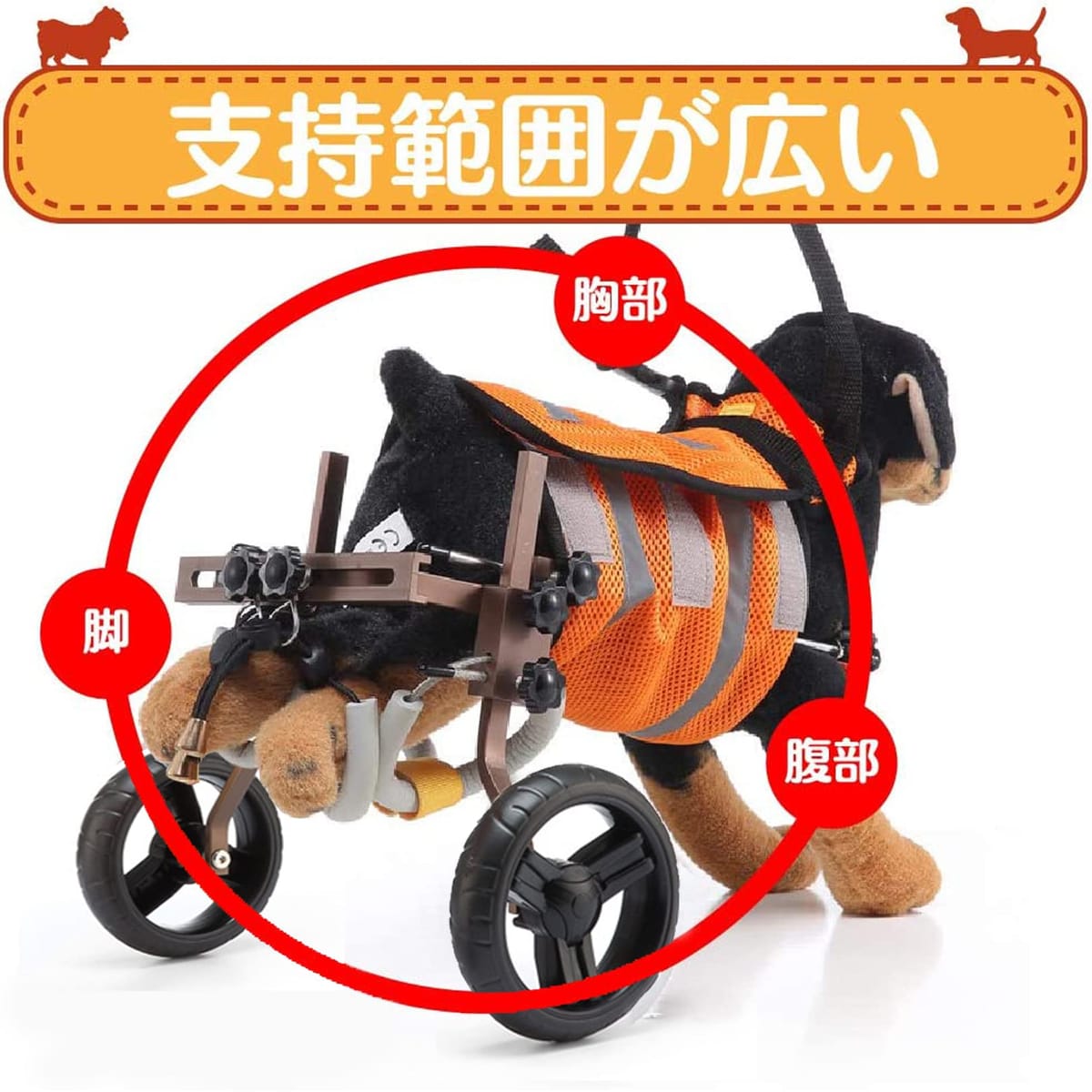 sac taske 犬用 車いす ペット 歩行器 小型犬用 車椅子 ドックウォーカー 補助輪 2