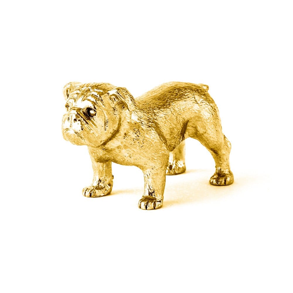 ブルドッグ 22ct ゴールドプレート イギリス製 アート ドッグ フィギュア コレクション