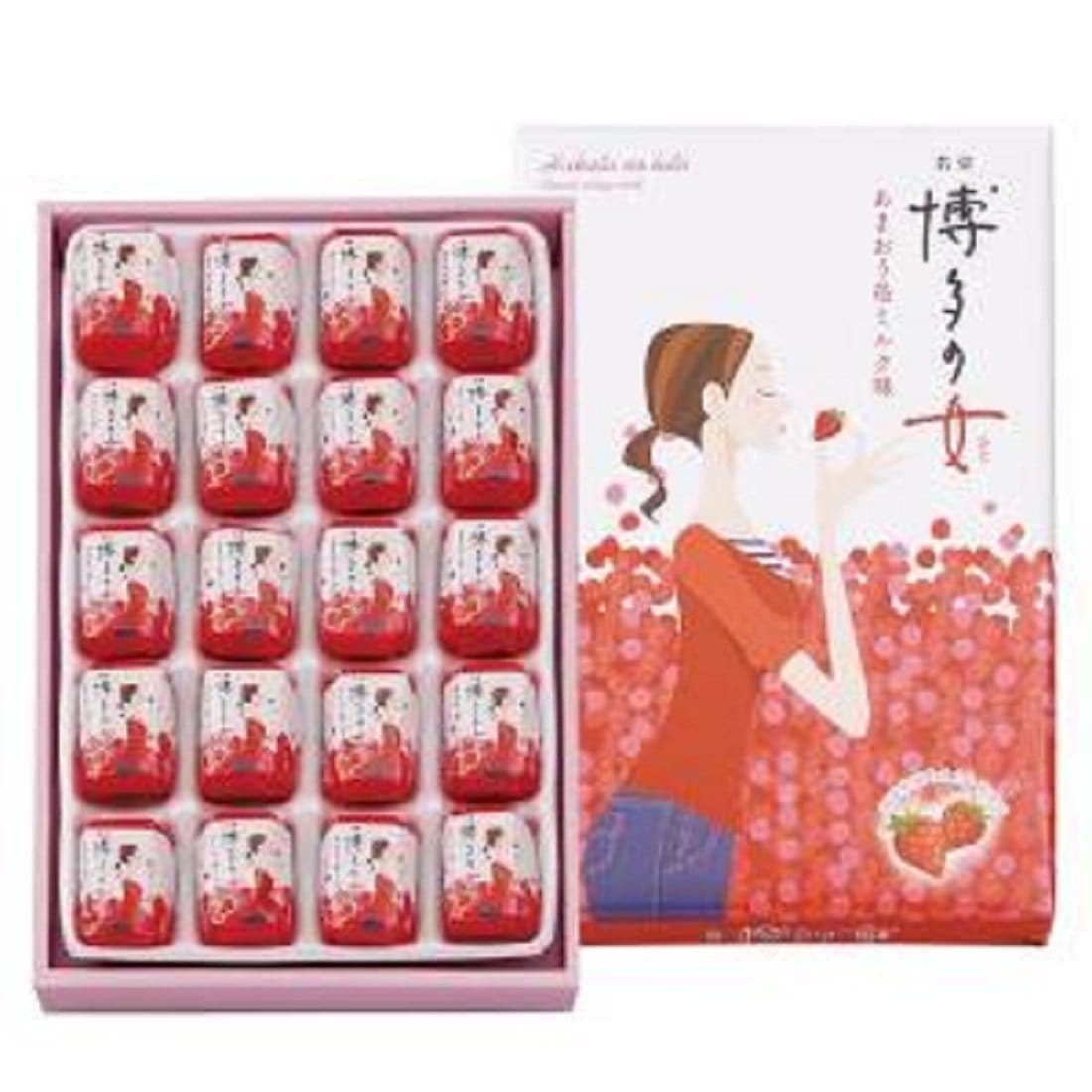 「九州銘菓」【モンドセレクション金賞受賞】二鶴堂　博多の女 あまおう苺ミルク味 20個入り×1箱