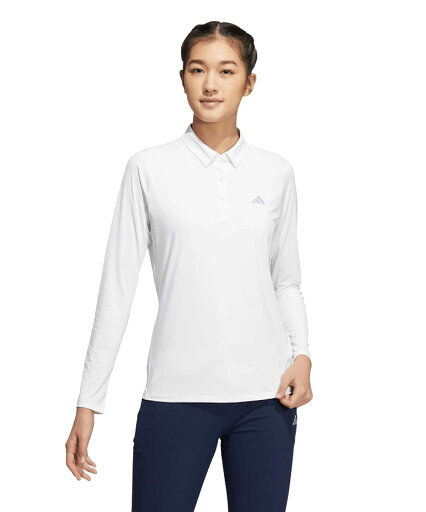 アディダス ストレッチ ライトウェイト長袖ボタンダウンシャツ EAU23 レディース adidas 2023春夏モデル 日本正規品 XL ホワイト