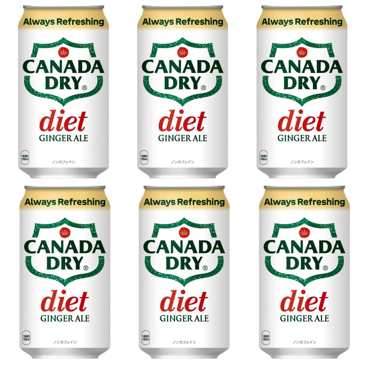 甘さを抑えたドライな飲み口。 スッキリとした後味はそのままに、さらに進化したドライな刺激。 目にも爽やかなシャンパンゴールドの細かな泡で、大人の炭酸ニーズを満たしていきます。 ストレートで、ミキサーとして華やかに大人の喉と心を潤してくれます。 ゼロカロリー ジンジャーエールの爽やかな味わいを、糖分控えめのダイエットバージョンで楽しむことができる飲料です。 カナダドライ ダイエットジンジャーエールは、本物のジンジャーエールの風味を損なうことなく、糖分を控えているため、糖分を気にする方やダイエット中の方にとって理想的な選択肢です。ジンジャーの辛味と爽やかな炭酸感がそのままに楽しめるのが特長です。
