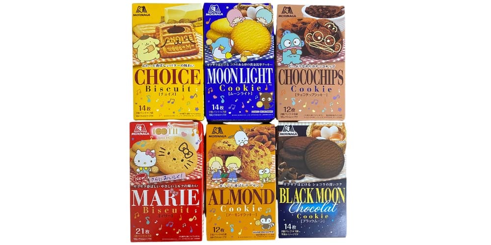 森永製菓 クッキー＆ビスケット 6種食べ比べ アソートセット（マリービスケット・チョイスビスケット・ムーンライト・チョコチップクッキー・アーモンドクッキー・ブラックムーン）×各種1箱ずつ